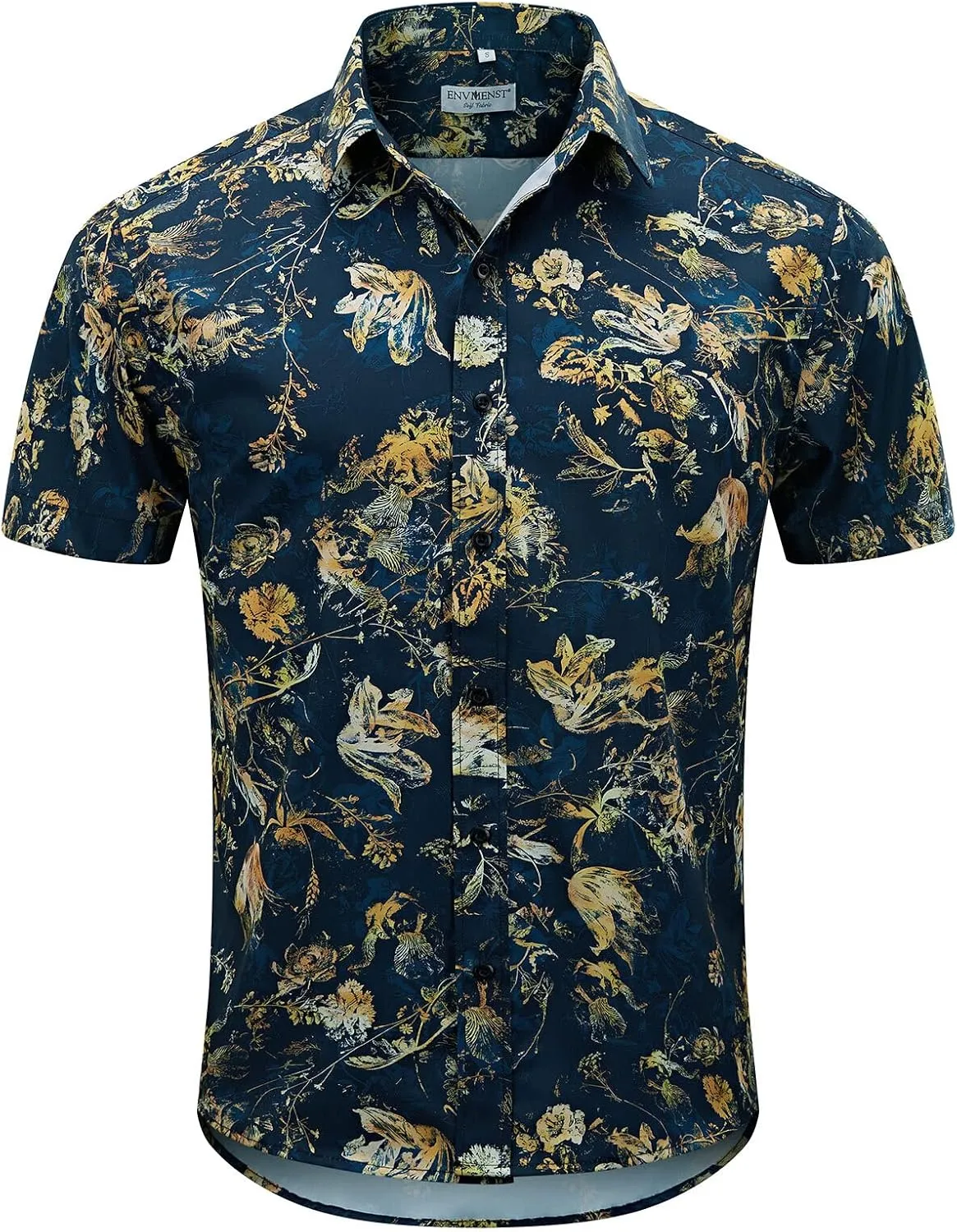 ENVMENST Hawaiian Shirt for Men Short Sleeve Beach Printed Summer Button Down Aloha Shirt(S-3XL)