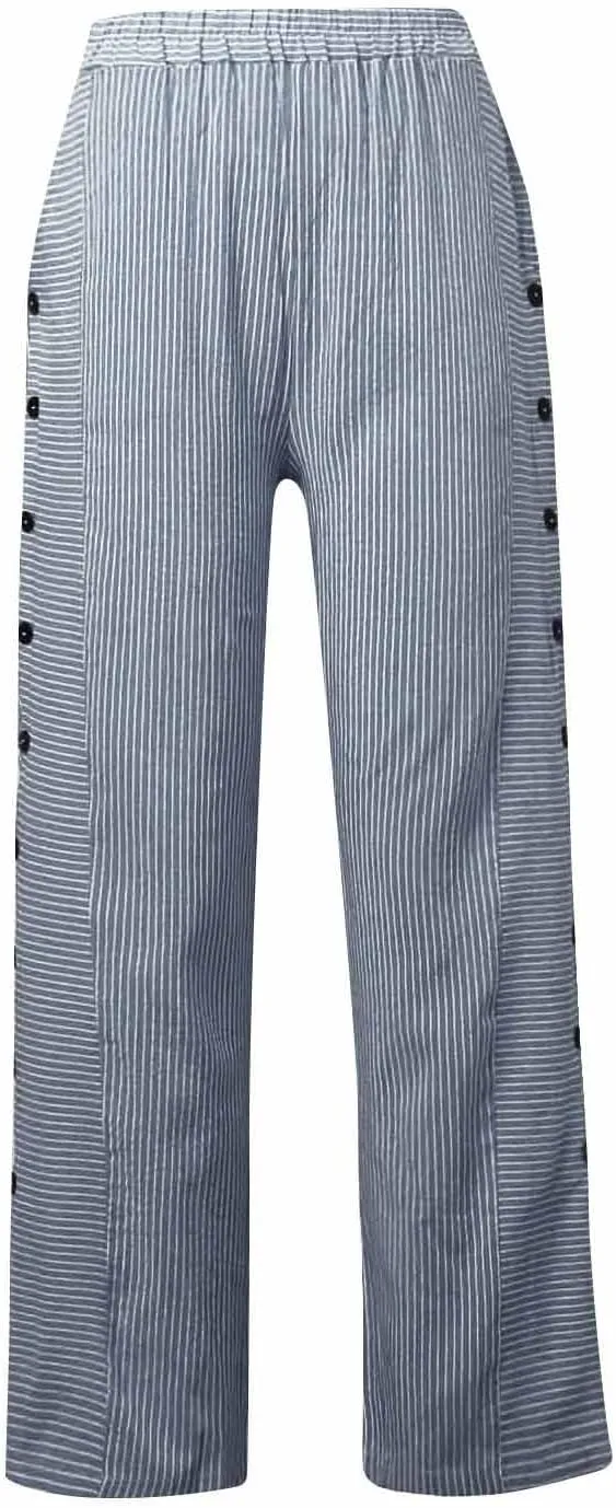 fanmpghleoo Striped Linen Pants Women Summer Elastic High Waisted Wide Leg Pinstripe Pants Casual Plus Size Beach Gauze Pants