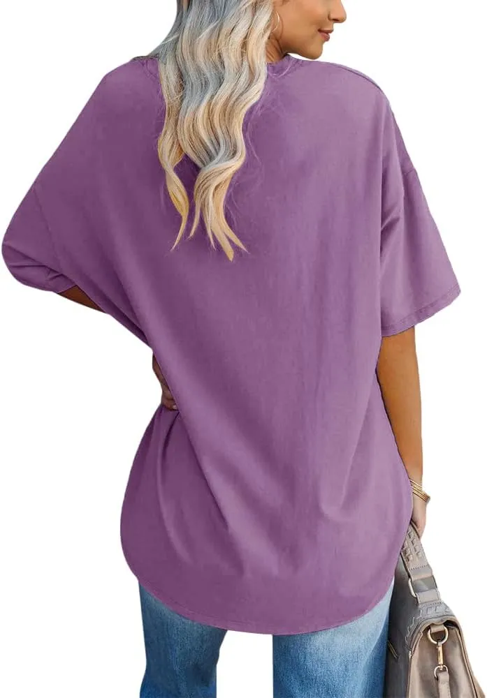 Fazortev Womens Oversized Queen Of Hearts Graphic T Shirts Casual V Neck Half Sleeve Summer Loose Tees Tunic Tops