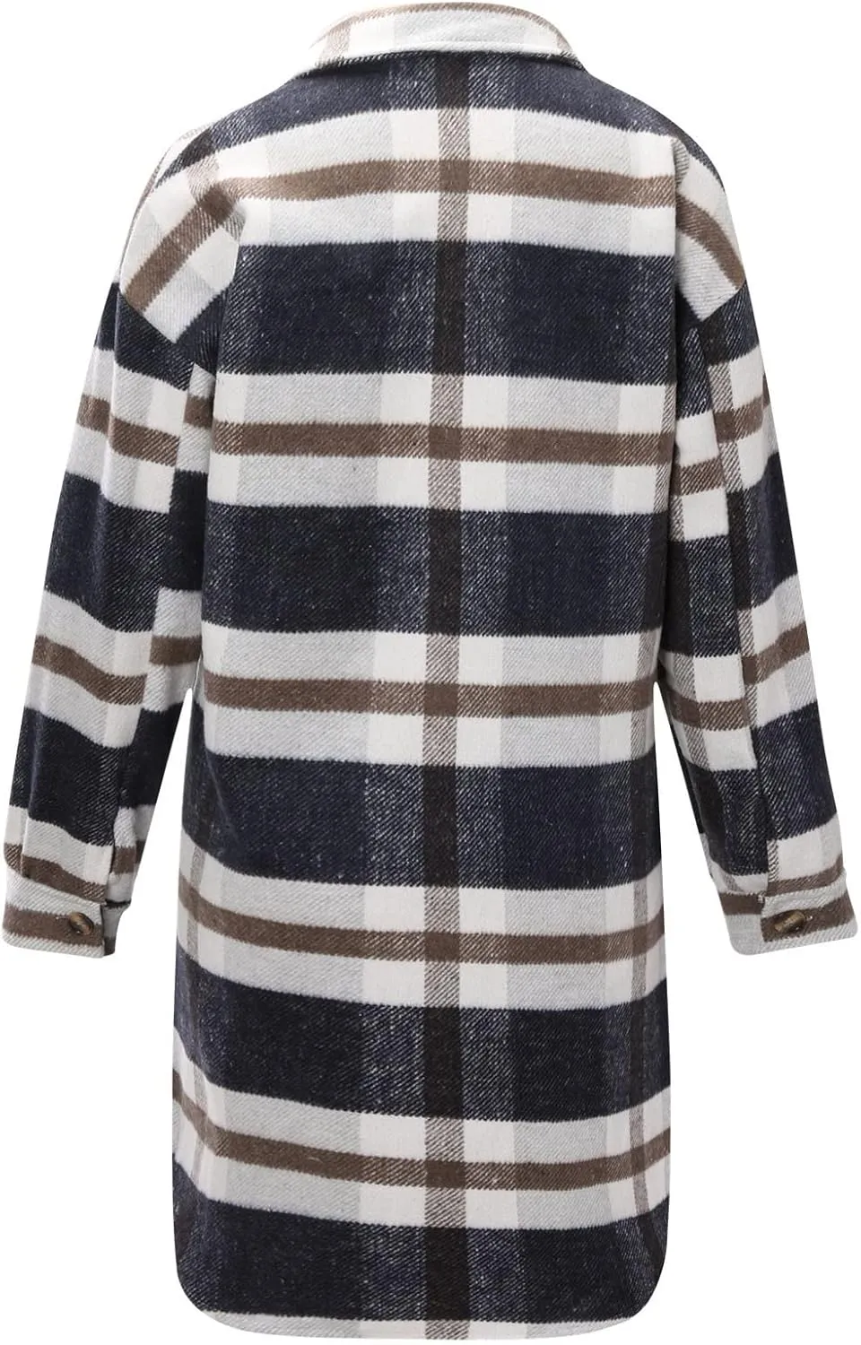 Flannel Shirts for Women Quilted Lined Shacket Jacket Fall Winter Tartan Trench Coat Tartan Long Jacket Coats