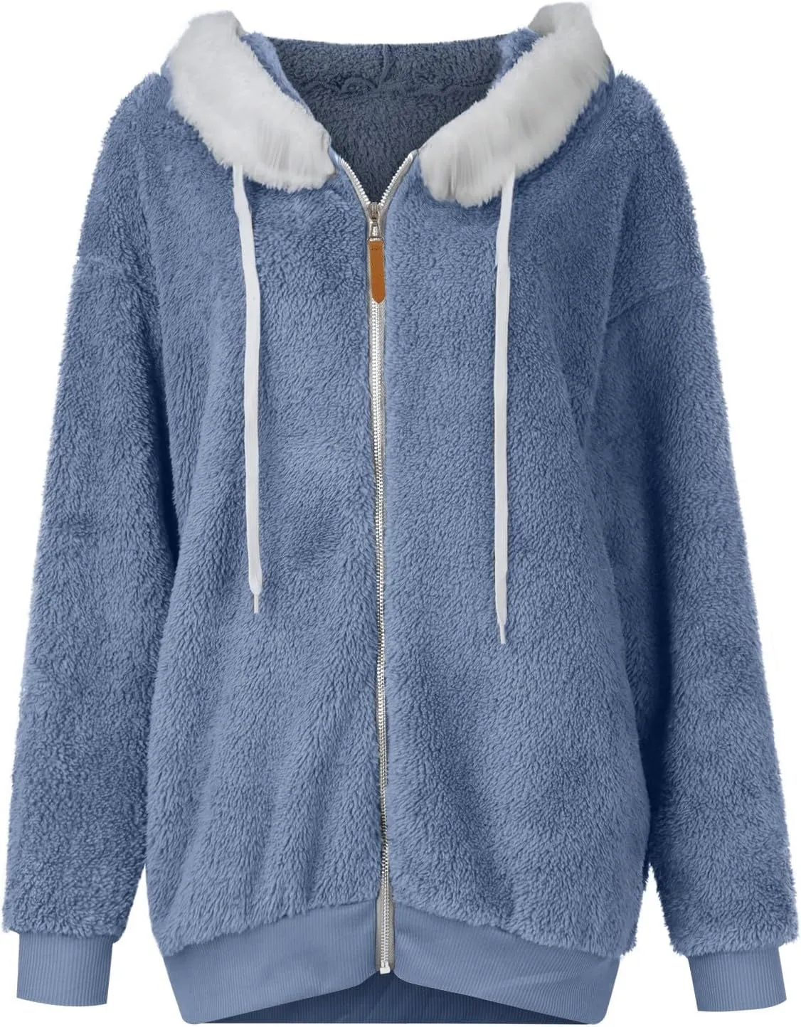 Fleece Jacket Women Sherpa Jacket Zip Up Hooded Oversized Coats Warm Winter Coats for Women 2024 with Pockets