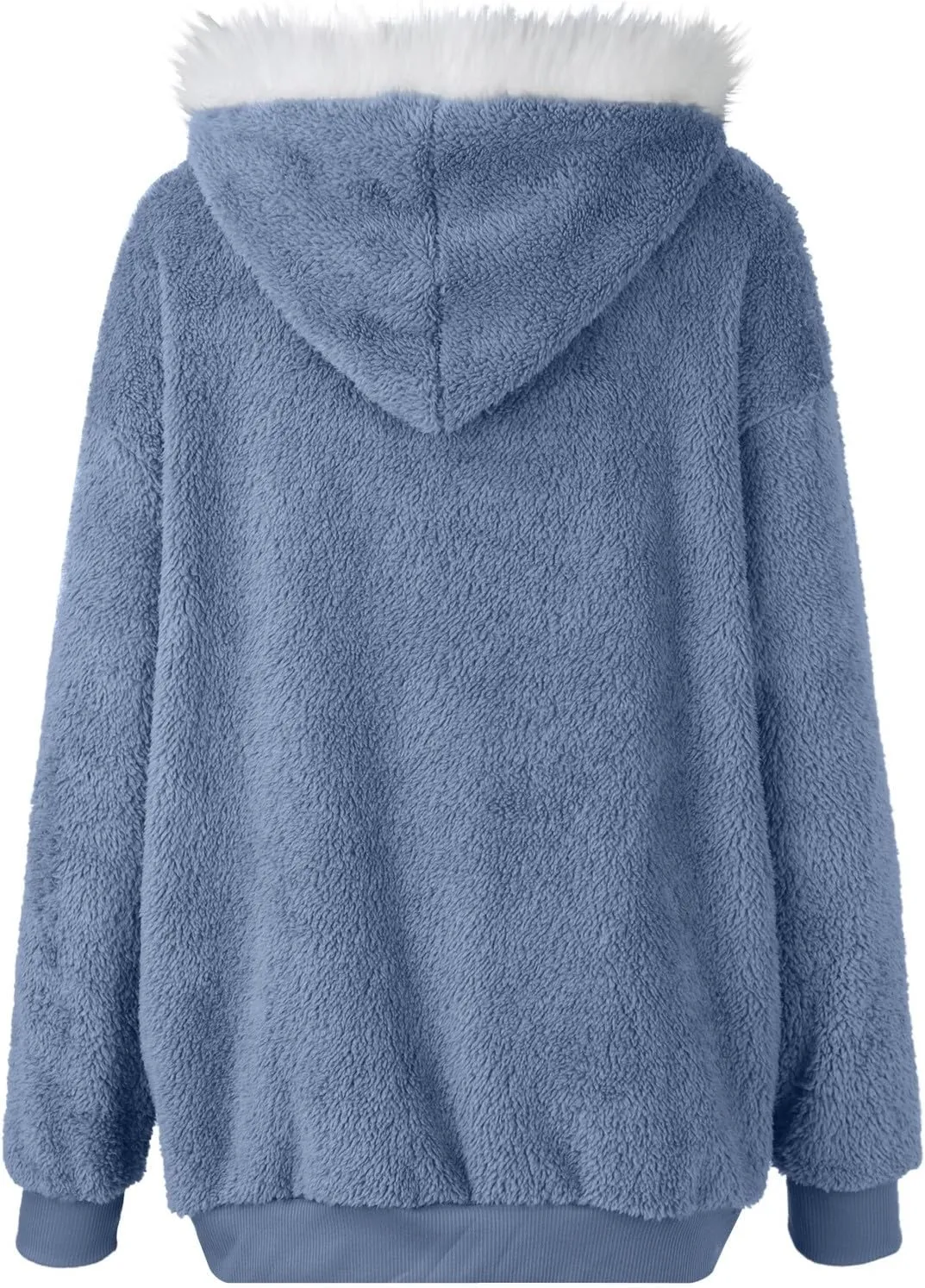 Fleece Jacket Women Sherpa Jacket Zip Up Hooded Oversized Coats Warm Winter Coats for Women 2024 with Pockets