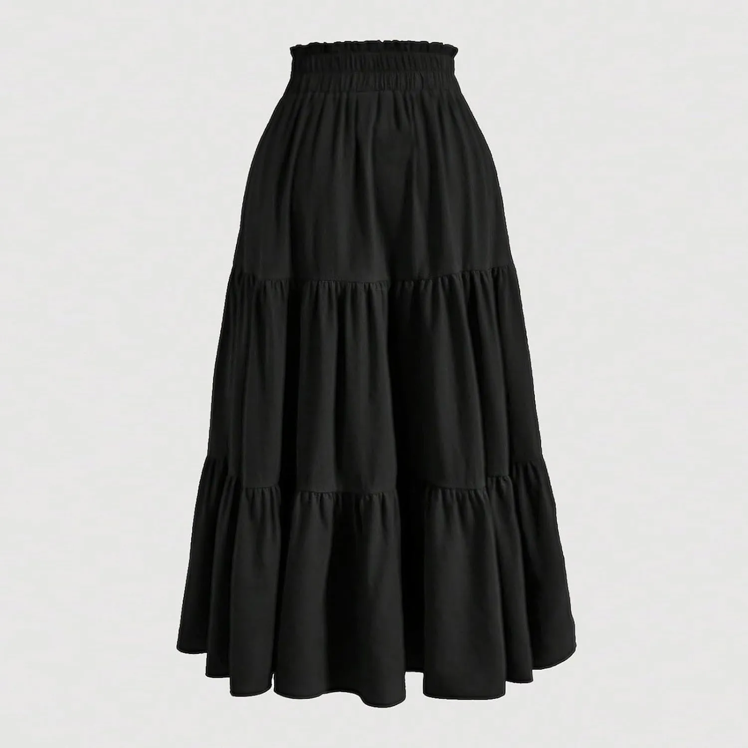 Floral Maxi Skirt for Women Summer Comfy Tiered Elastic High Waisted Skirts Vacation A-Line Flowy Swing Long Skirts