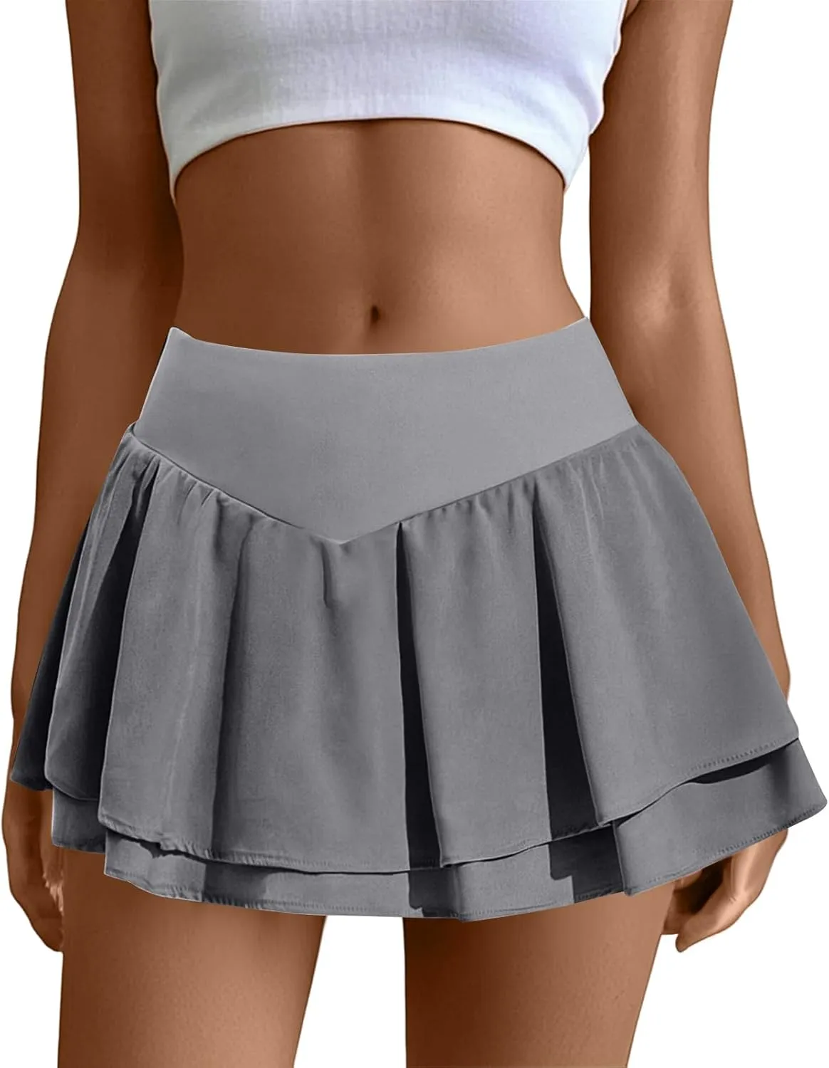 Flowy Tennis Skirt for Women with Shorts High Waisted Golf Skirts with Pockets Workout Athletic Skort Skorts