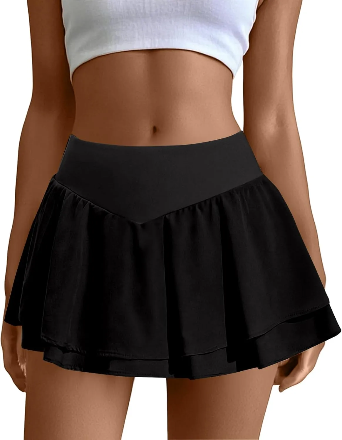 Flowy Tennis Skirt for Women with Shorts High Waisted Golf Skirts with Pockets Workout Athletic Skort Skorts