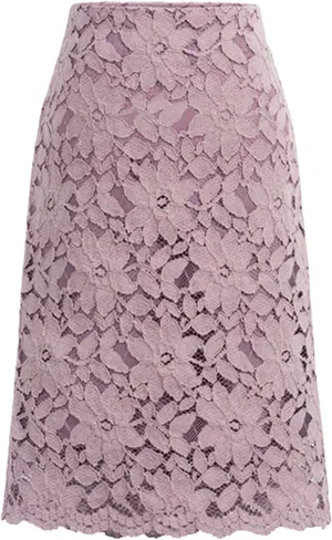 FMCHICO Skirt for Women's Floral Lace Elegant Midi Skirts Premium Stretch Office Pencil Skirts High Waist Casual Dress
