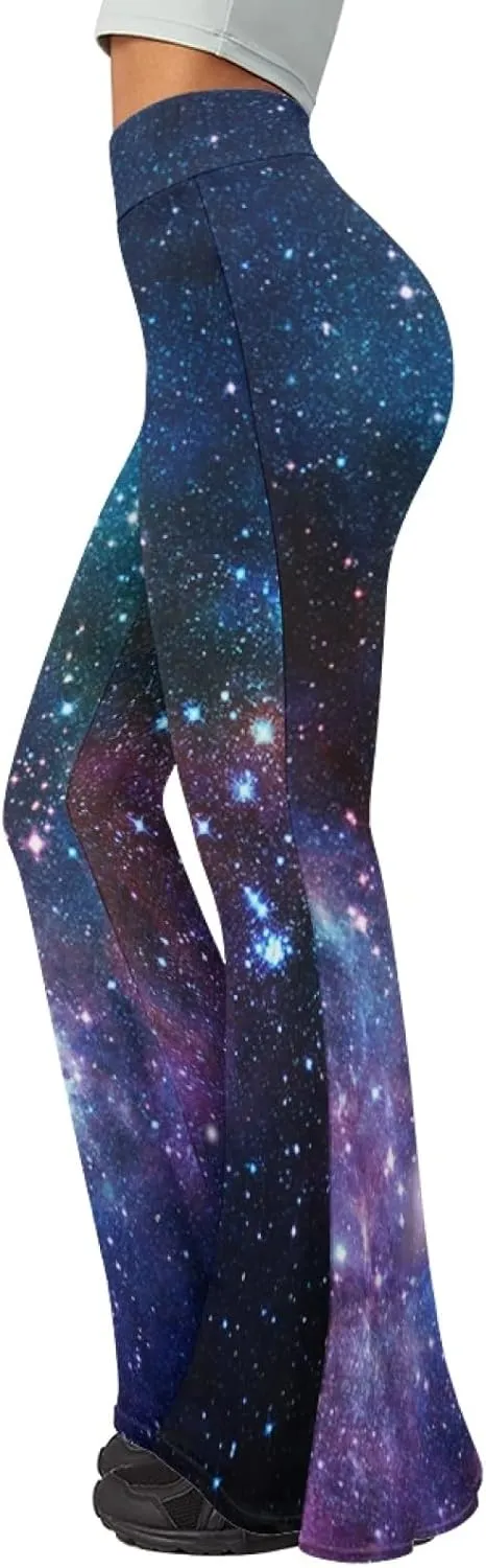 Forchrinse Music Piano Flared Pants for Women Wide Leg Pants Stretchy Yoga Leggings Bootcut Causal Pazallo Pants,XS-2XL
