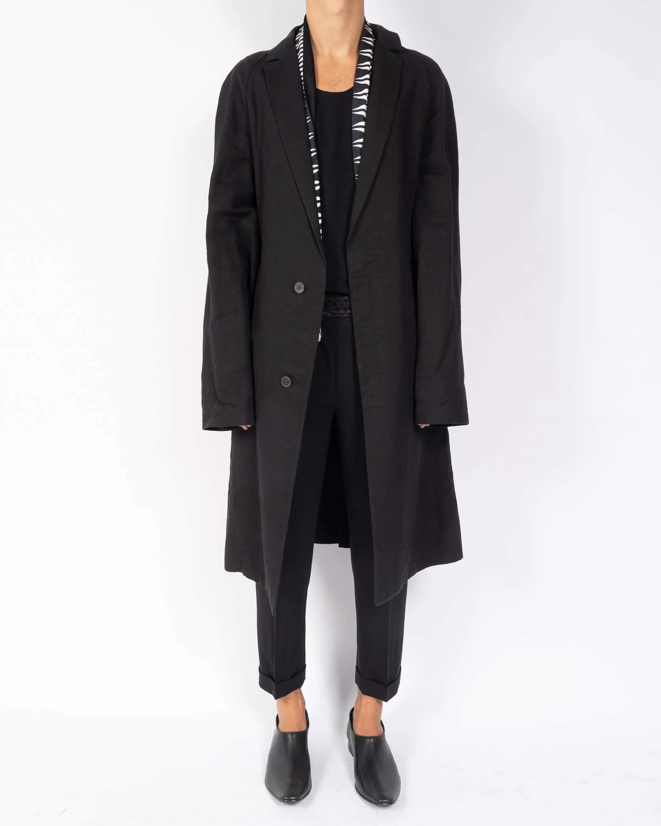 FW16 Oversized Black Hartman Wool Coat Sample