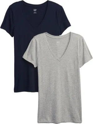 GAP Women's 2-Pack Favorite V-Neck Tee T-Shirt