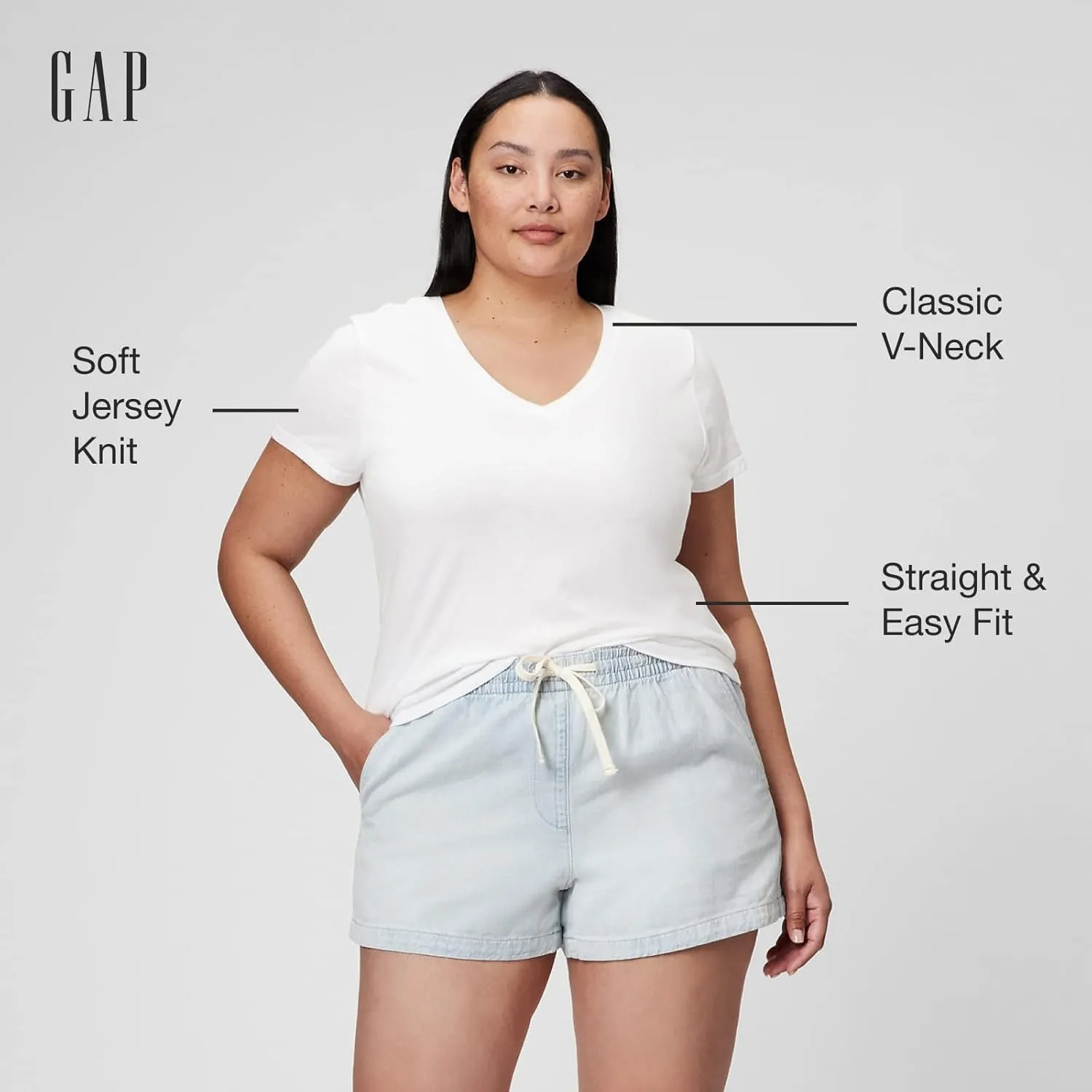 GAP Women's 2-Pack Favorite V-Neck Tee T-Shirt