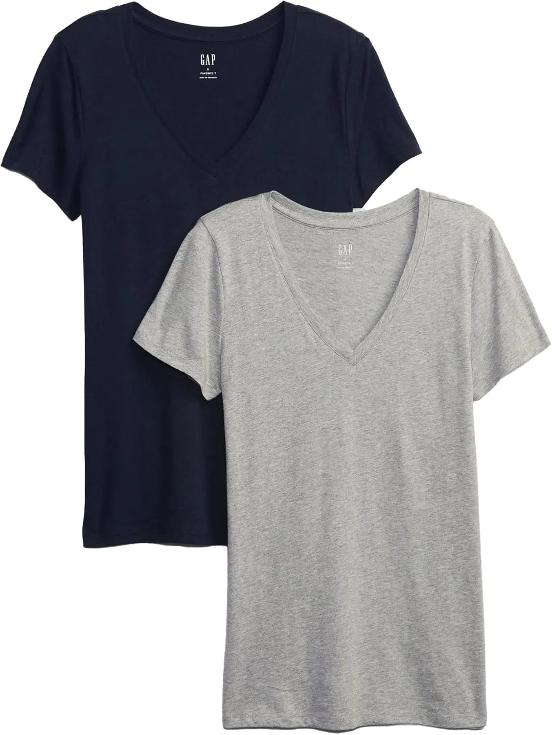 GAP Women's 2-Pack Favorite V-Neck Tee T-Shirt