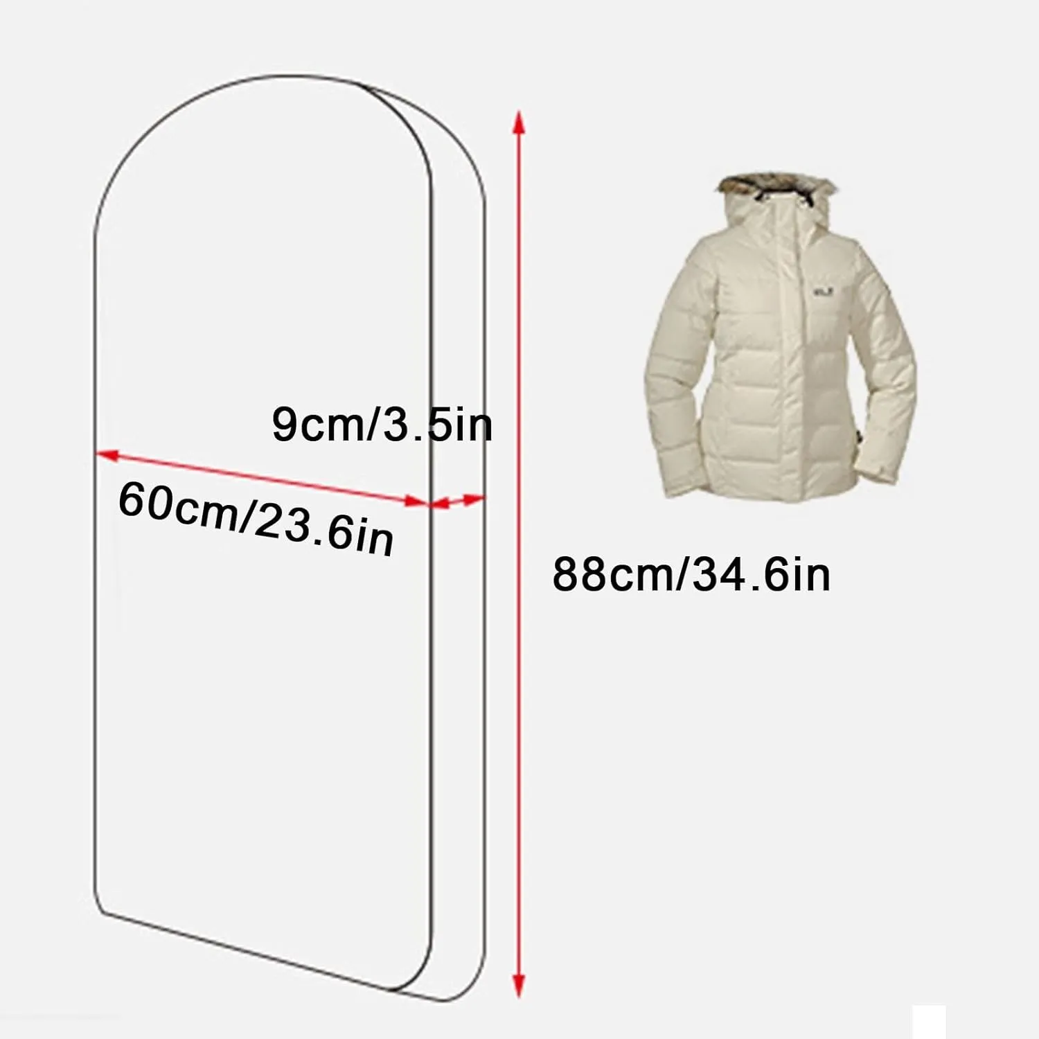 Garment Bags for Hanging Clothes - Long Dress Bags for Gowns Closet Wardrobe Storage Travel