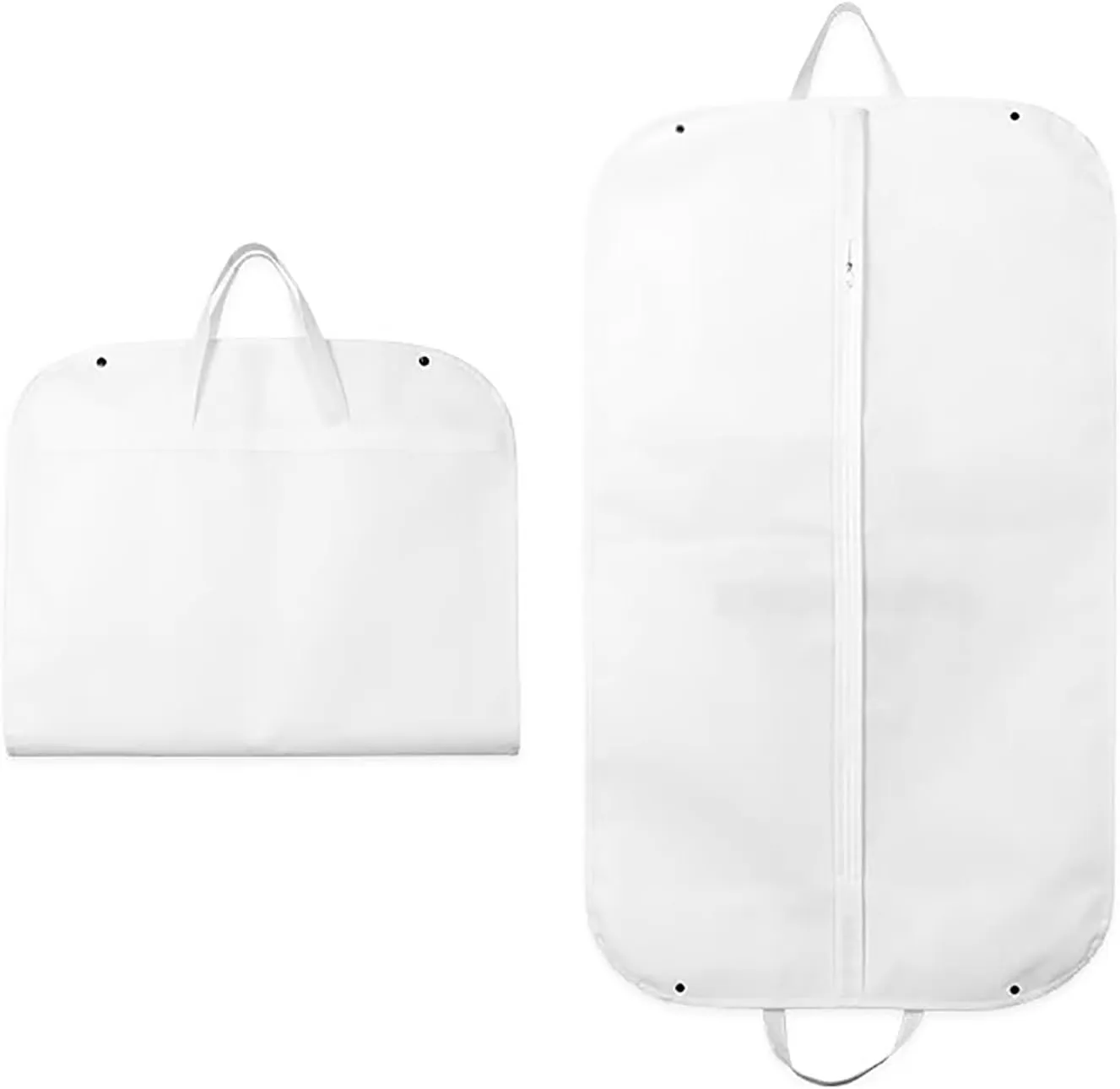 Garment Bags for Hanging Clotheswith Carry Handles, Non-Woven Garmet BagBusiness Suit Bags, for Suits, Jackets, Dresses(White)
