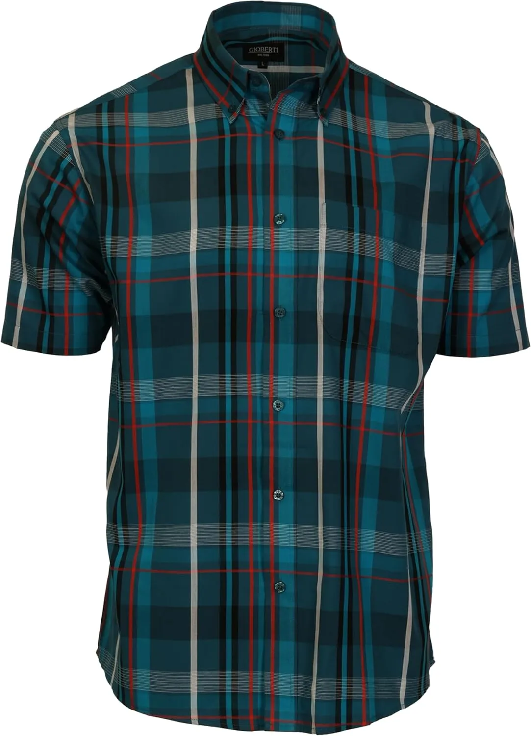 Gioberti Men's Short Sleeve Plaid Shirt
