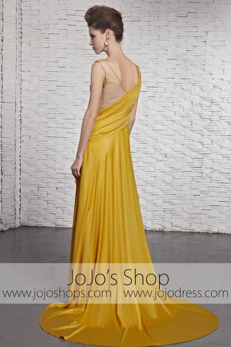 Grecian Gold Goddess Formal Beauty Pageant Evening Dress CX881383