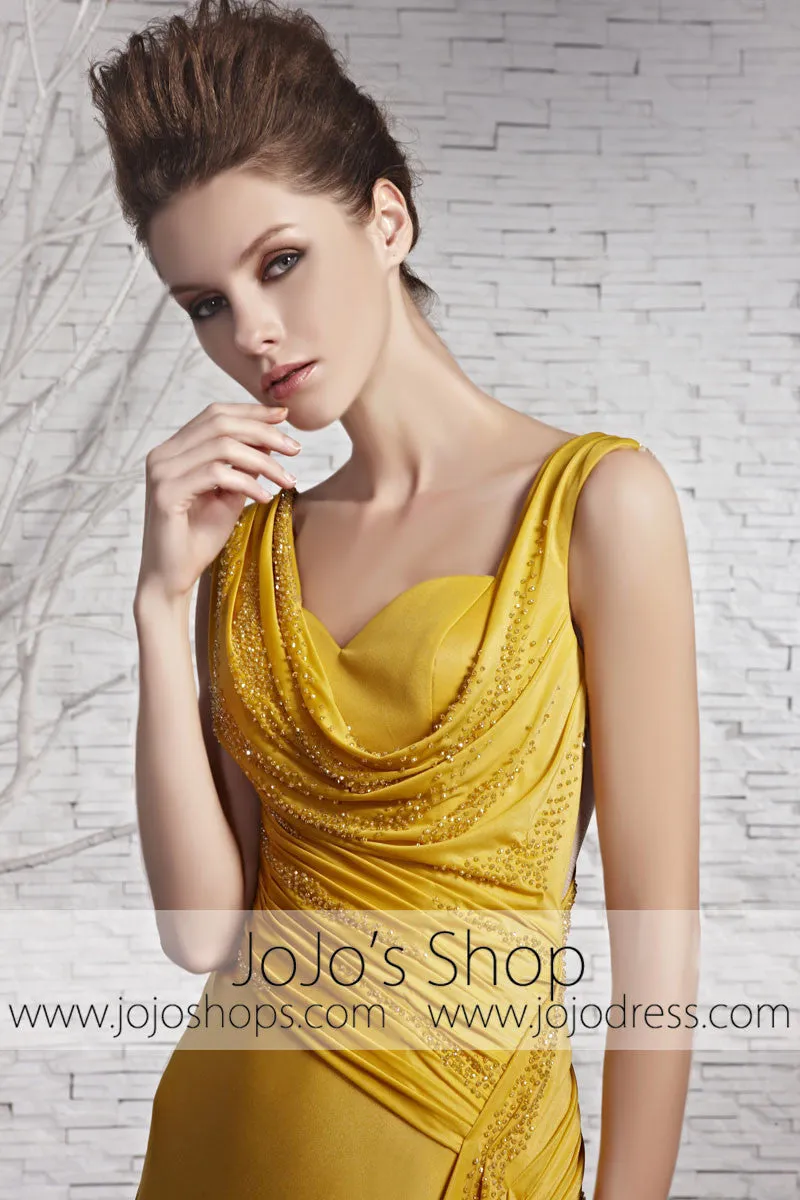 Grecian Gold Goddess Formal Beauty Pageant Evening Dress CX881383