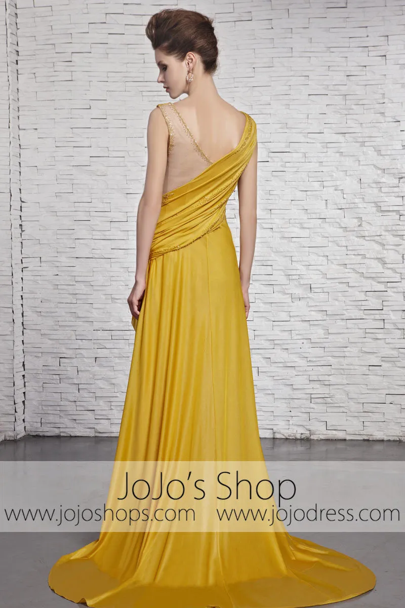 Grecian Gold Goddess Formal Beauty Pageant Evening Dress CX881383