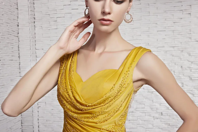 Grecian Gold Goddess Formal Beauty Pageant Evening Dress CX881383