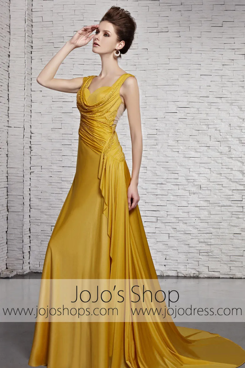 Grecian Gold Goddess Formal Beauty Pageant Evening Dress CX881383