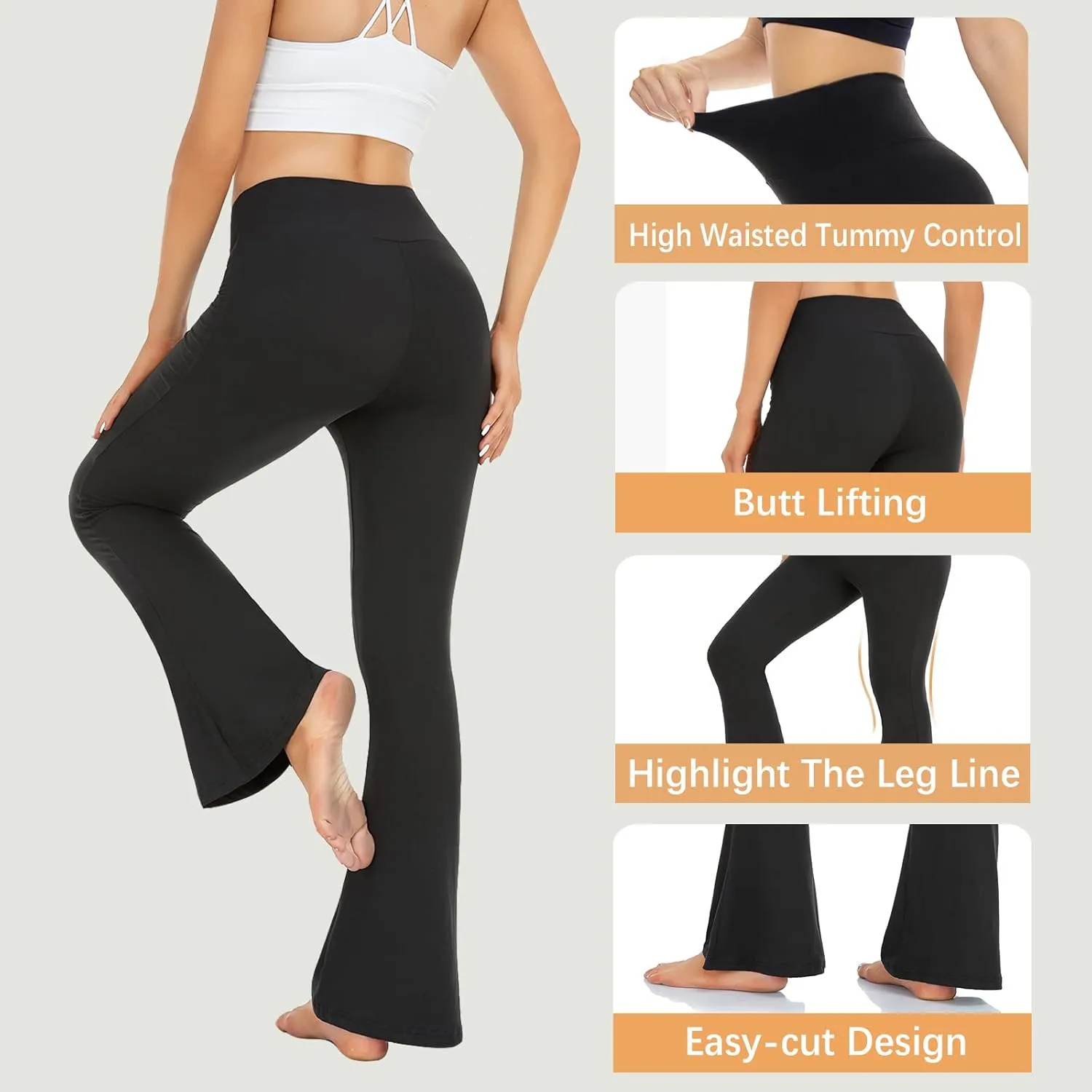 GROTEEN Flare Leggings for Women-Bootcut Yoga Pants for Women High Waisted Workout Bootleg Work Pants Dress Pants
