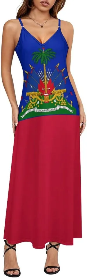 Guyana Flag Women Summer Camisole Long Skirt, Beach Skirt, Suspender Dress, Fishtail Skirt