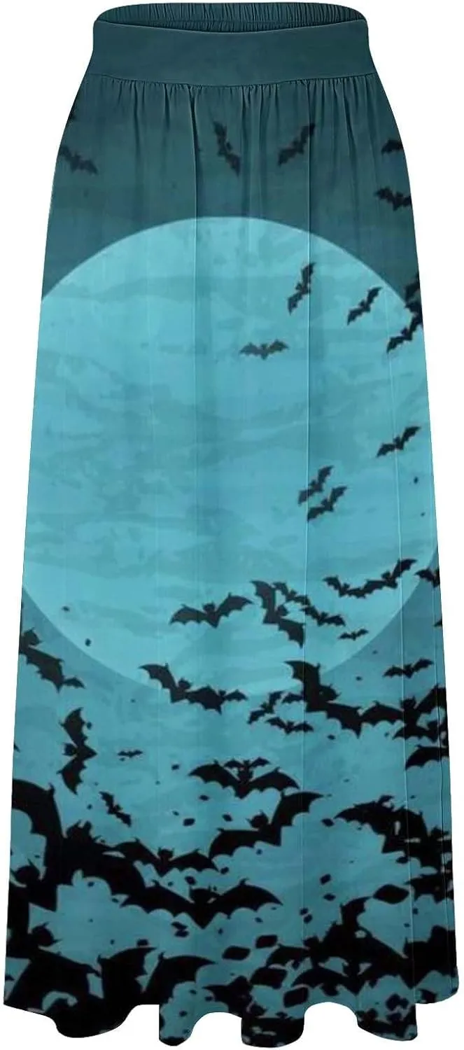 Halloween Skirts for Women Waist Party Beach Pocket Long Maxi Skirt Womens Tulle Skirt Black Tutu Skirt Black Skirt