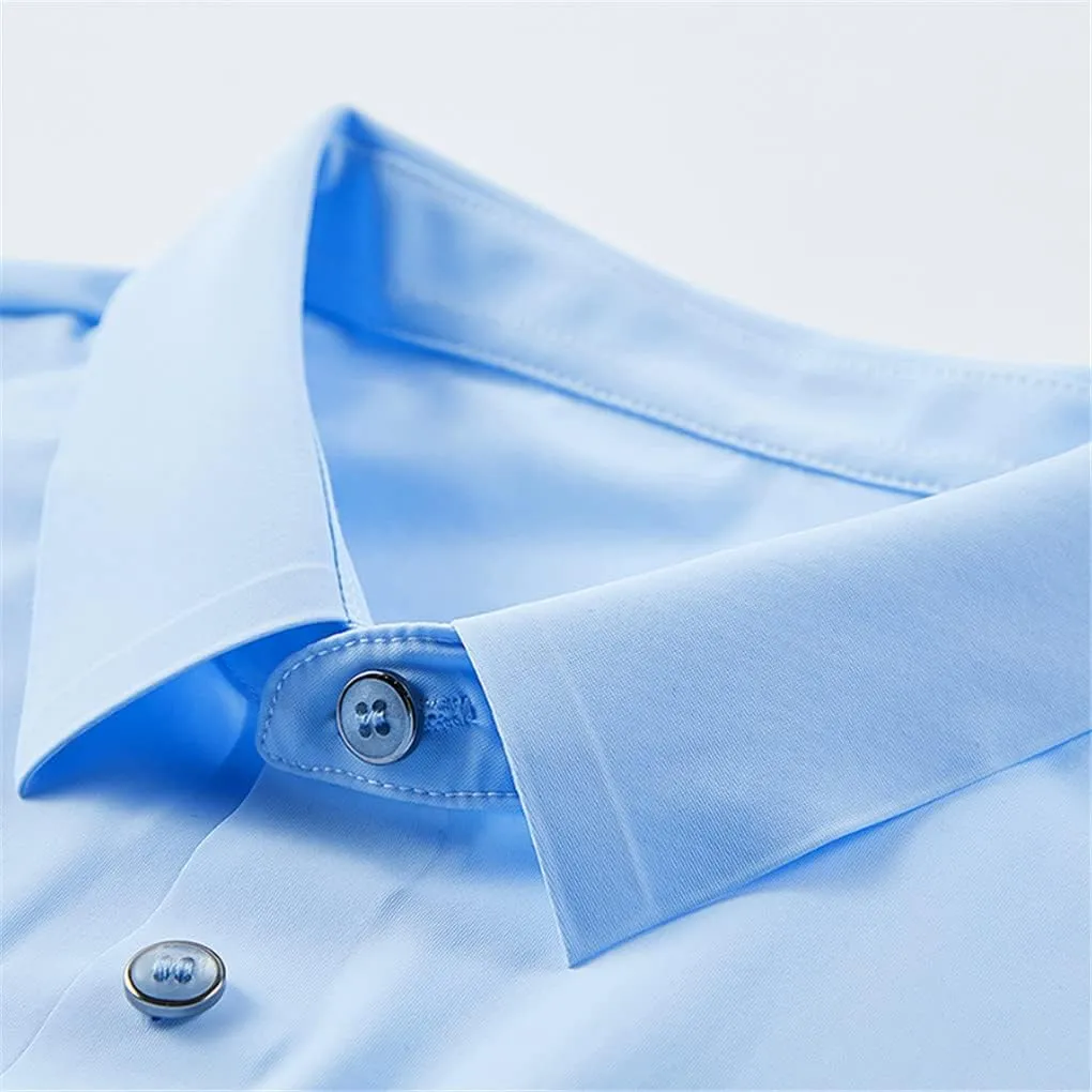 Hamthuit Men Polo Shirt Business Solid Breathable Quick Dry Mens Slim Fit Stretch Golf Tee Shirt