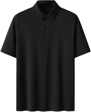 Hamthuit Men Polo Shirt Business Solid Breathable Quick Dry Mens Slim Fit Stretch Golf Tee Shirt