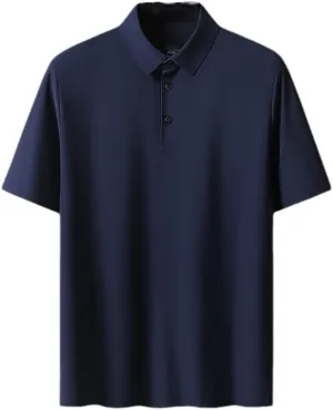 Hamthuit Men Polo Shirt Business Solid Breathable Quick Dry Mens Slim Fit Stretch Golf Tee Shirt