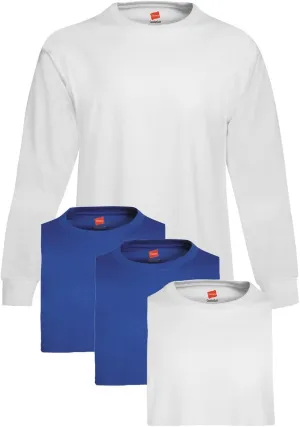 Hanes Essentials Men's Long Sleeve T-Shirt Pack, Men's Long Sleeve Tees, Crewneck Cotton T-Shirts, 4-Pack