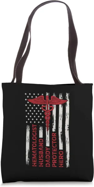 Hematologist Husband Daddy Protector Hero Doctor Dad Tote Bag