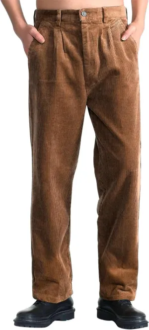 IDEALSANXUN Mens Corduroy Pants Casual Straight Leg Pleated Dress Pants