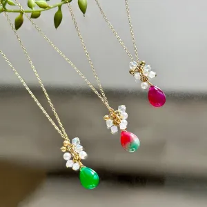 Jade Natural Stone Color Necklace