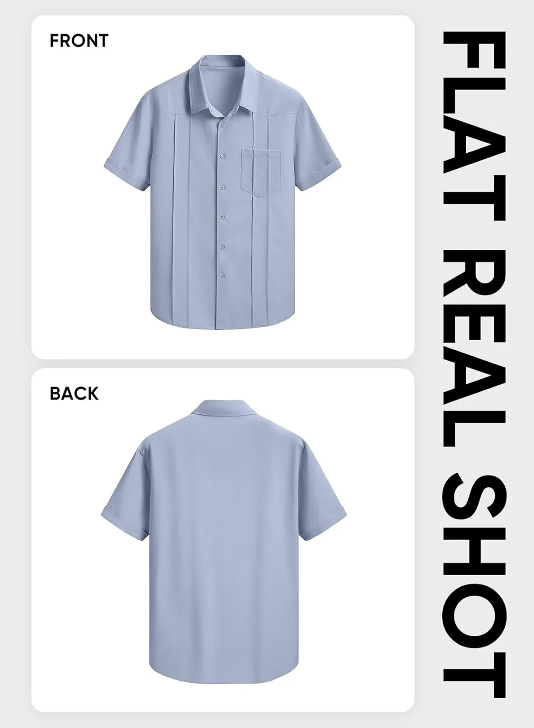 JMIERR Mens Guayabera Shirt Short Sleeves Casual Button Down Shirt Summer Beach Wedding Shirts with Pocket