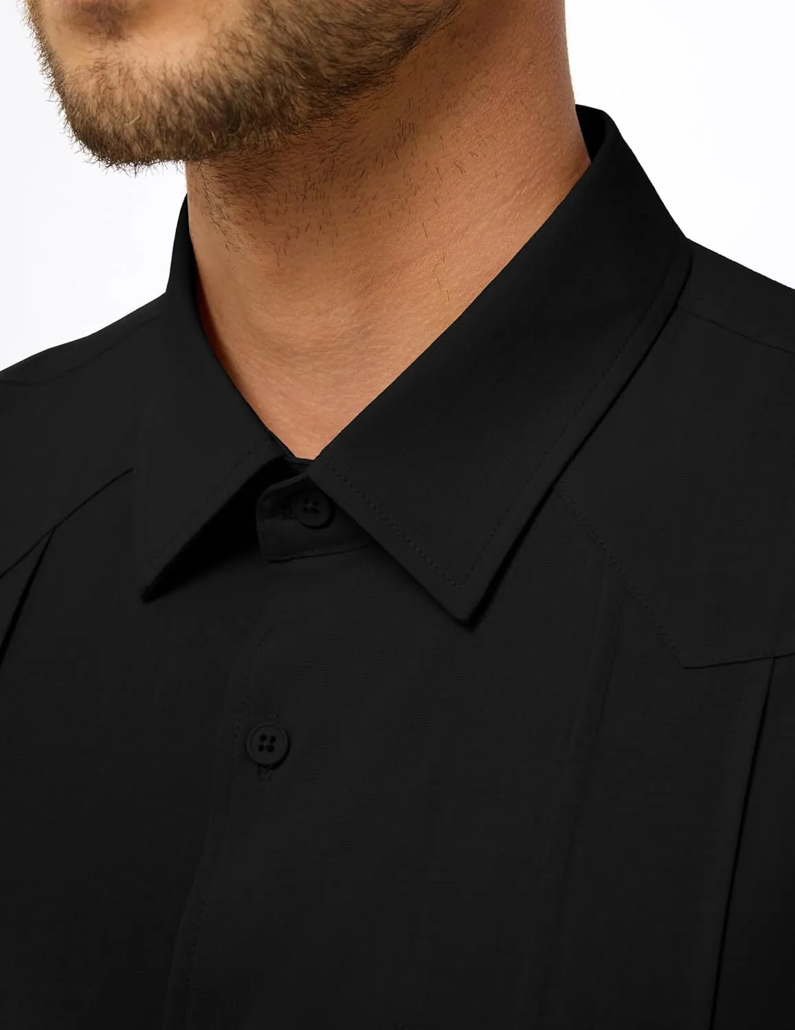 JMIERR Mens Guayabera Shirt Short Sleeves Casual Button Down Shirt Summer Beach Wedding Shirts with Pocket