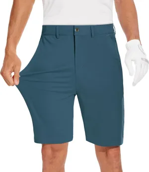 JWM Mens 7"/9" Stretch Golf Shorts - Lightweight Hybrid Casual Dress Work Flat Front Shorts with 5 Pockets Quick Dry UPF50