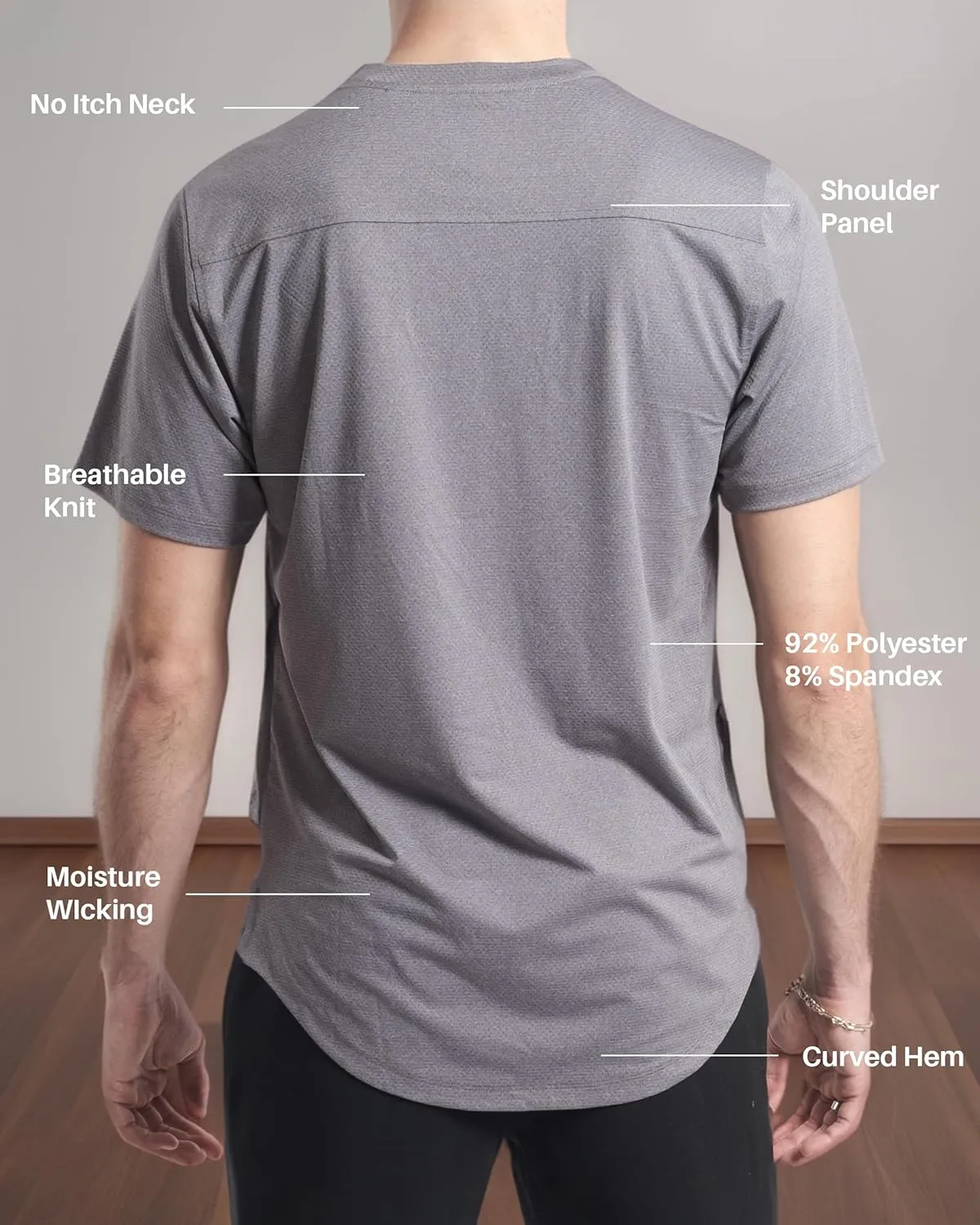 Kenneth Cole REACTION Performance Slim Fit T Shirts for Men Pack of 3 - Quick Dry Moisture Wicking Polyester T-Shirts for Men
