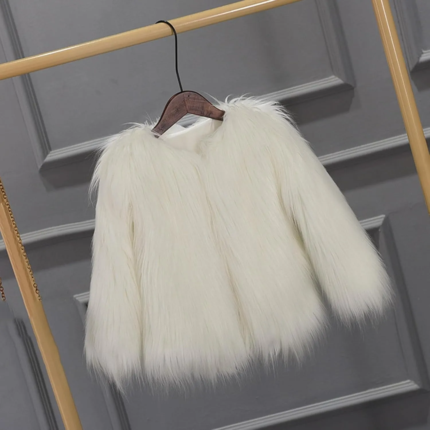 Kids Girl Faux Fur Vest Coat Toddler Winter Fleece Fuzzy Furry Jacket Sleeveless Coat Thick Warm Waistcoat Outwear