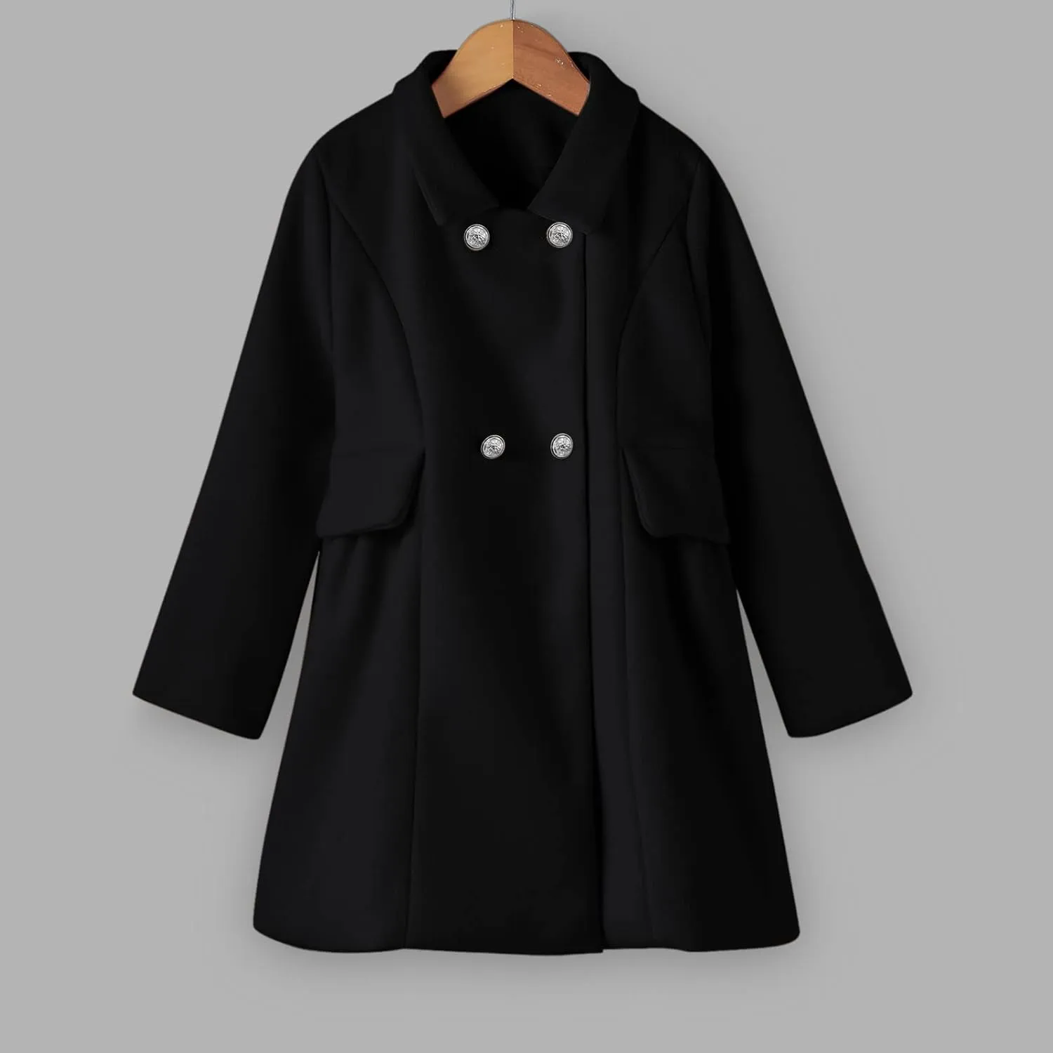 Kids Girls Lightweight Trench Coat Double Breasted Classic Belted Jacket Windbreaker Fall Outwear Dress Coats