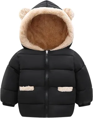 Kids Toddler Baby Boys Girls Winter Warm Thick Solid Cotton Long Sleeve Padded Jacket Coat Clothes Jackets Boys