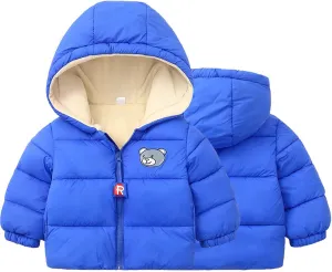 Kids Toddler Baby Girls Boys Winter Warm Thick Cotton Long Sleeve Bear Hooded Padded Clothes Coats Jackets for