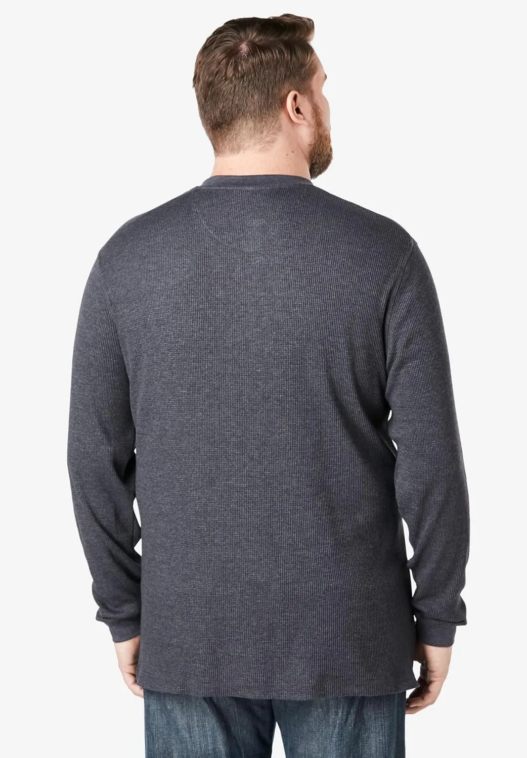 KingSize Men's Big & Tall Tall Waffle-Knit Thermal Henley Tee