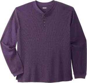 KingSize Men's Big & Tall Tall Waffle-Knit Thermal Henley Tee
