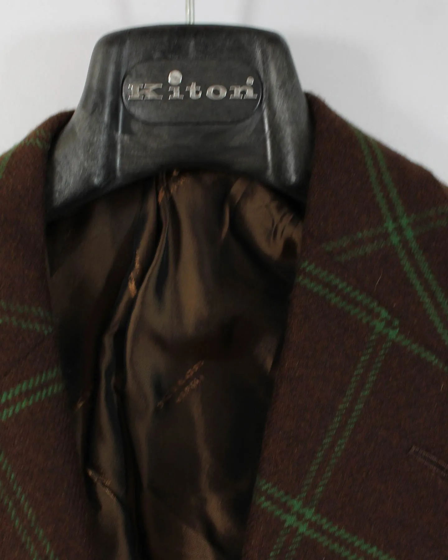 Kiton Cashmere Sport Coat Maroon Green Windowpane 2 Button EUR 50/ US 40 R REDUCED - SALE
