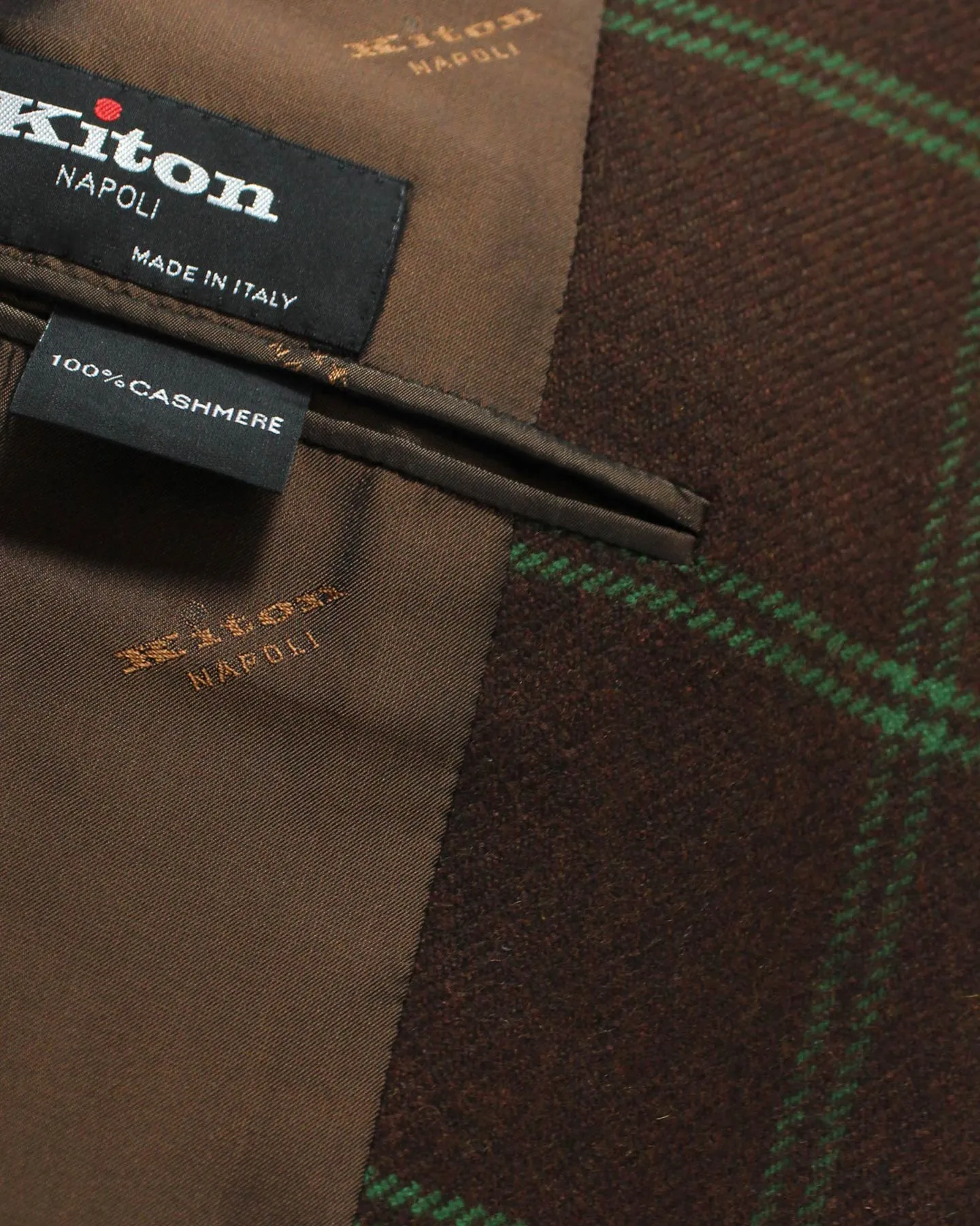 Kiton Cashmere Sport Coat Maroon Green Windowpane 2 Button EUR 50/ US 40 R REDUCED - SALE
