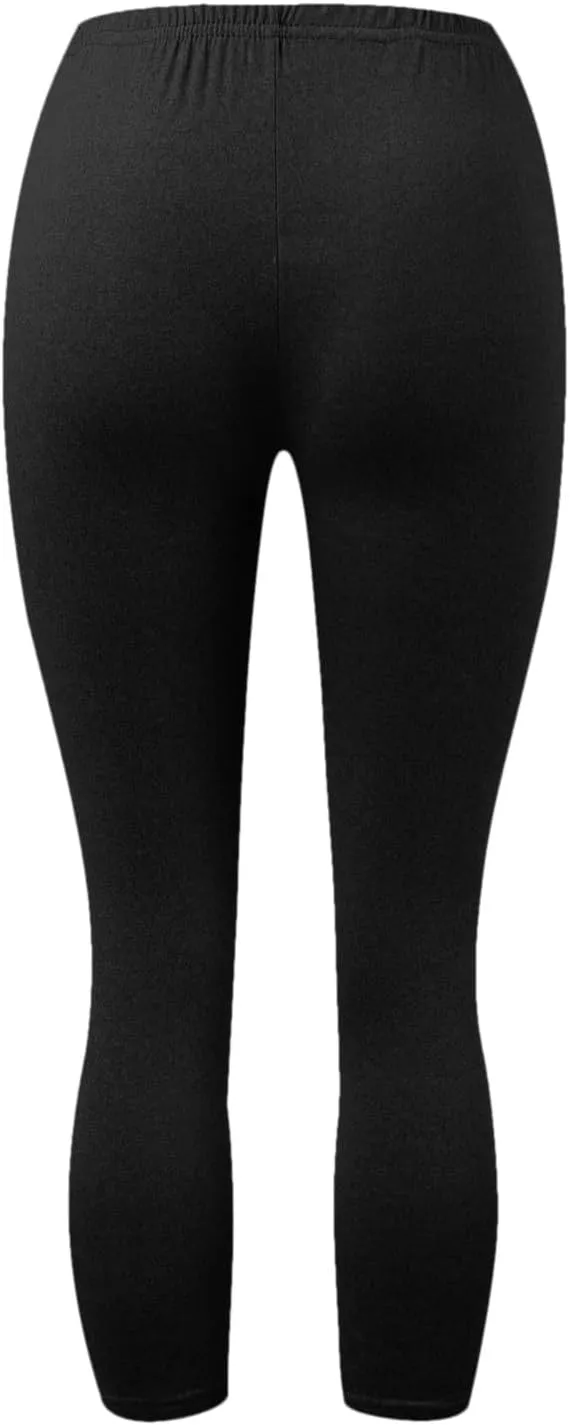 Lace Leggings for Women 2024 Trendy Plus Size High Waist Capri Cropped Leggings Slim Fitting Stretch Tights Summer Yoga Pants