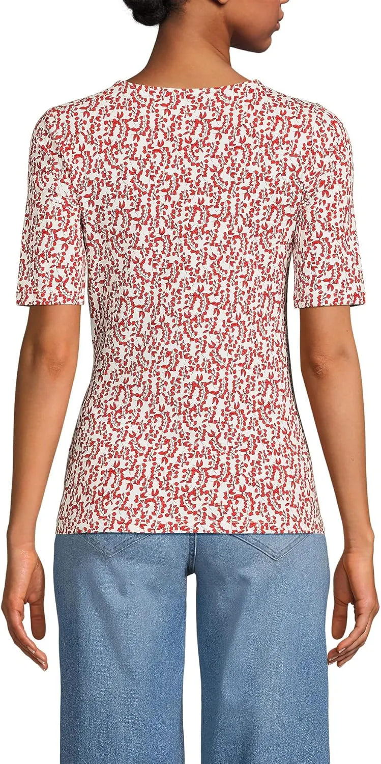 Lands' End Women's Lightweight Jersey Tie Front Top