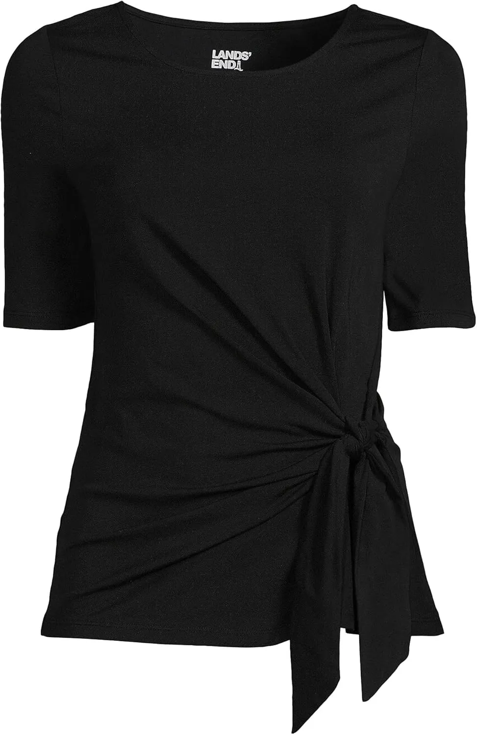 Lands' End Women's Lightweight Jersey Tie Front Top