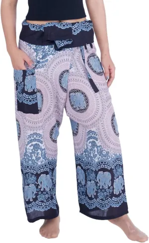 Lannaclothesdesign Women's Thai Fisherman Pants Yoga Trousers Wide Legs Pants