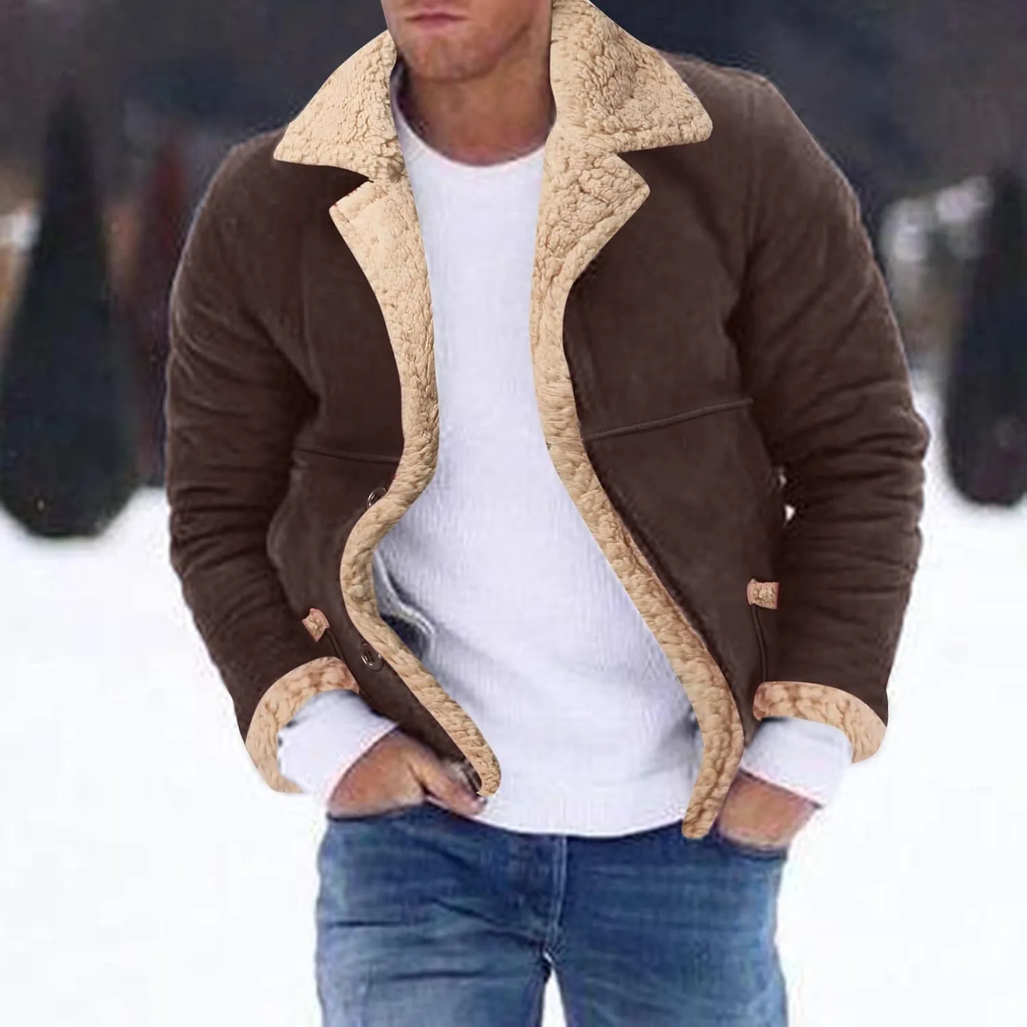 LCMTWX Coats for Men Cottonpadded Jacket Stand Collar Knitted Splice Sweater Coat Casual Men's Thicken Warm Winter Coat